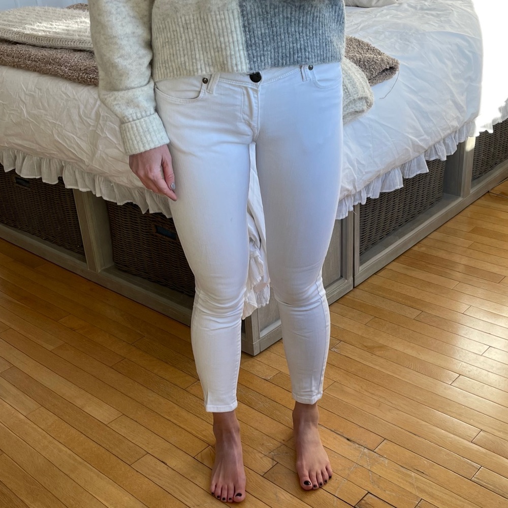 Free People Low Rise White Jeans